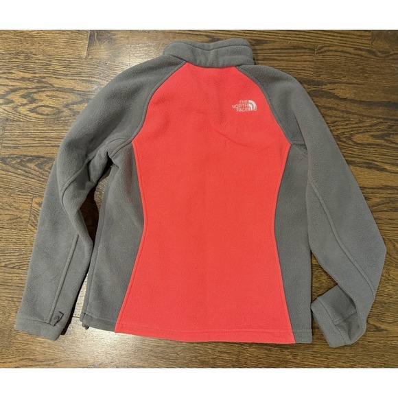 The North Face Jacket Womens Small Red Full Gray Zip Fleece Outdoor - Picture 2 of 7